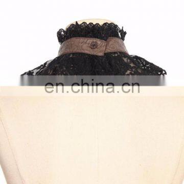 Steampunk Laced Jabot With Gear Decorations on a Choker-collar With a Real Clock photo-2