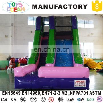 single lane 0.55mm PVC tarpaulin inflatable dry slide for kids climbing