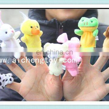 Custom Various animal design plush finger puppet toy for children