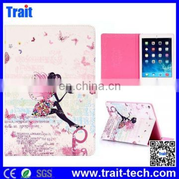 2015 New fashion Magnetic Buckle Cute Girl Diamond Studded Leather Case for iPad Air2