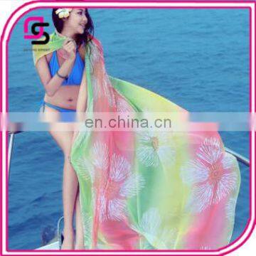 2018 New Spring All-match Printing Large Shawl Conditioning Summer Sun Beach Towel Silk Scarf Wholesale