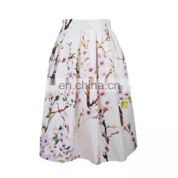 OEM Supply Type Peach Blossom Printed Skirt Dress High Waisted A Line Fashion Women Skirt