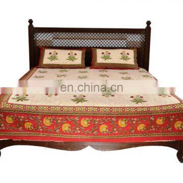 Jaipuri Floral Printed Cotton Bedsheet