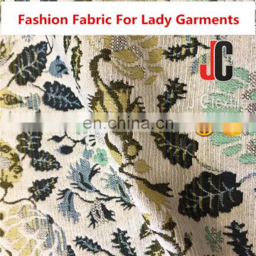 JC-M251658 Polyester cotton jacquard knitting floral dress fabric