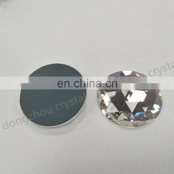 DZ-1062 chess cut crystal color round flat cut glass large stones for jewelry