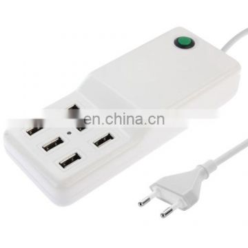 DC 5V 12A 60W 6 Ports USB Adapter Power Multi-Use Charger Power Wall Plug, EU Plug