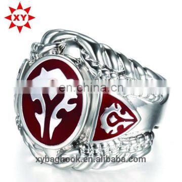 Good quality carved zinc alloy silver ring