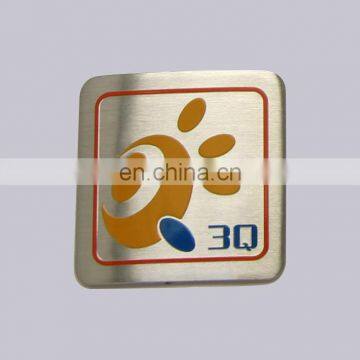 OEM Factory Square Shape Custom Painted Brushed Metal Embossed Aluminum Label