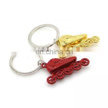 JYB supply custom design red and golden color in-line skates key chains