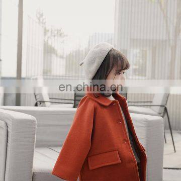 2344 Baby Girls Boutique Clothing Winter Turndown Collar Woolen Coat photo-5