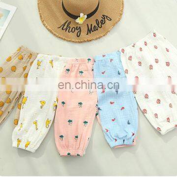 2020 Children Linen Trousers Pattern Printed Comfortable Fabric Kids Pants