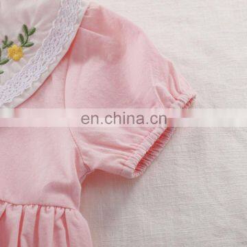 2020 Summer Flower Embroidery Baby Girls Bodysuits