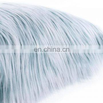 Repreve 100% Polyester Latest Design Luxurious Fashion Blue Mongolian Long Hair Long Fur Cushion for Home Decor