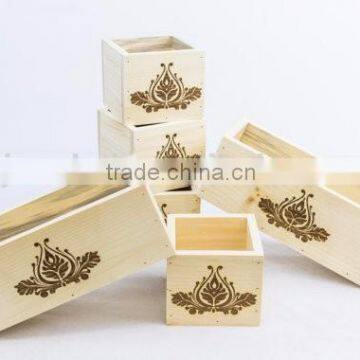 Custom logo hot stamp solid wooden crate box,wood box crate