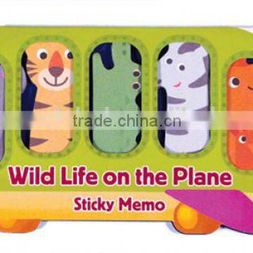 Bird & Animal on the Plane Die Cut Shape Note Set Notepad Sticky Memo Pad photo-3
