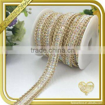 Color jewelry chain shoe decorative hanging chain hotfix rhinestone trim chain FHRS-007