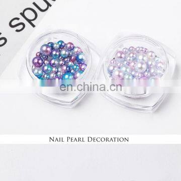 Fashion abs pearl stone plastic beads nail with Fast delivery