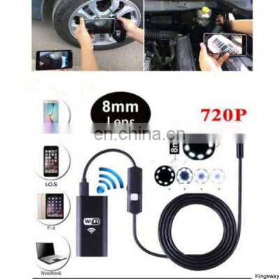 Cheapest new product Mini Portable wifi endoscope wireless with 8 LED lights