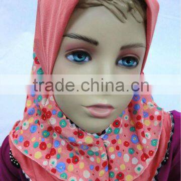 A471 Pretty smart crystal beaded Children/girl muslim hijab