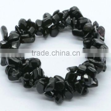 2Line Black Onyx Chip Stone bracelet