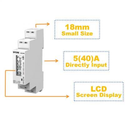 DDSF1946-1P+ ToU Din Rail Mounted Bi-directional KW-hour Meter photo-2