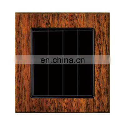 Type 86 UK/EU Standard 4 Gang 1/2 Way Wall Push Button Light Switch Thick Solid Wood Panel Socket and Switches Electrical 16A