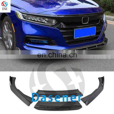 Honghang Factory Manufacture Car Auto Parts, Gloss Black Front Bumper Lip Spoiler For Honda Accord Front Lip 2018 2019 2020