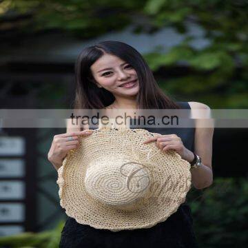 2016 Various new type decorating crochet summer raffia straw lady hats