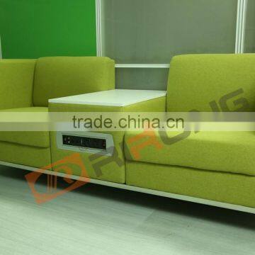 Latest Design Hall Sofa Set Portable Lap Top Outlet Hair Salon Furniture Modern Lobby Sofa Design With Socket