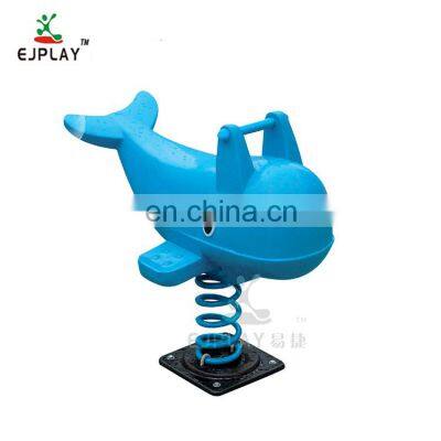 Whale Shape Outdoor Playground Toy Spring Rocking Horse For Kids And Kiddie Rider