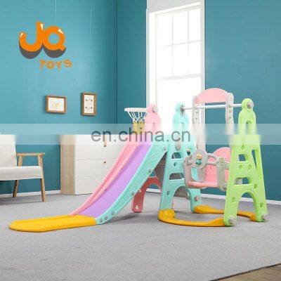 Combination Colorful Plastic Playground Plastic slide and swing indoor playhouse for kids