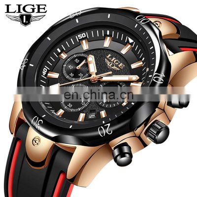 Lige 9971 Casual Mens Quartz Watches Luminous Chronograph Waterproof Branded Sport Watches for Men