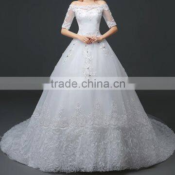 C71646A New Model Elegant Handmade Beaded Wedding Dress