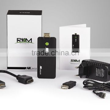 Hot selling !Quad Core Android 4.2 RK3188 Rikomagic MK802IV Mini PC 2G/16GB WiFi Bluetooth TF card dongle TV box