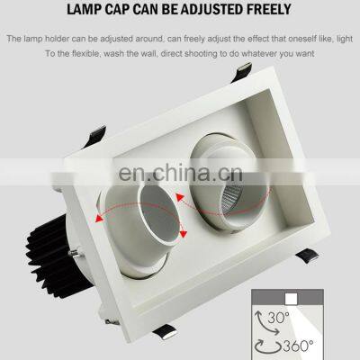 Wholesale Factory Shop Recessed Mount Aluminum IP20 75Watt 90Watt COB Recessed LED Grille Light