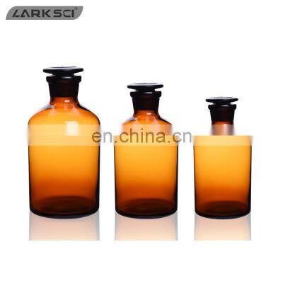 Larksci High Quality Boro3.3 30-20000ml Amber Glass Bottle Chemical Reagent Bottle With Glass Lid