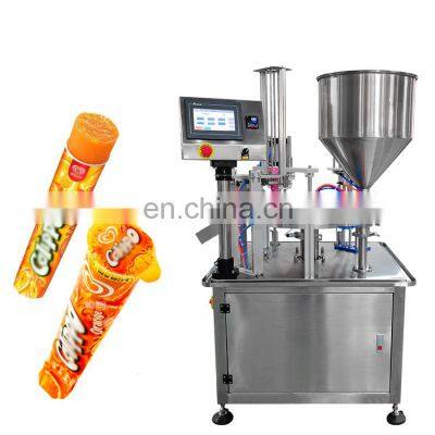 Automatic Calippo Ice Lolly Making Packing Machine For Calippo Ice Cream Pop Paper Tube Filling And Sealing Machine