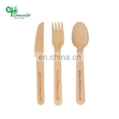 Yada Natural takeaway fourchette restaurant couteau camping wood fork wooden disposable cutlery with logo