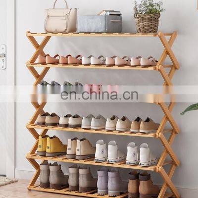 Folding Bamboo Shoe Rack Bench Shoe Shelves Plant Display Stand Storage Shoe Rack Cabinet Storage Holders & Racks photo-4