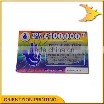 Cheap lottery scratch card printing