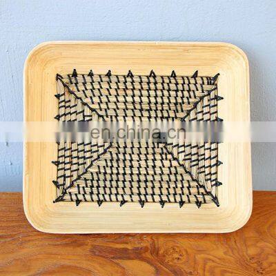 Polished Healthy Product Bamboo Mixed Seagrass Serving Tray Decor Table Traditional Vietnam Supplier