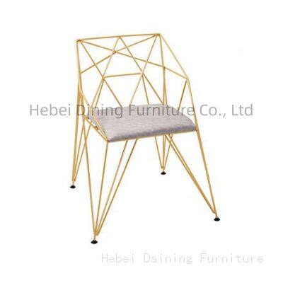 Hollow Gold Wire Chair with Soft Cushion DC-W03