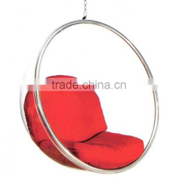 Replica high quality stainless steel stand Clear Acrylic Eero Aarnio hanging bubble chairs with white seat cushion