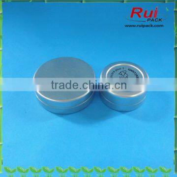 snap on empty aluminum jar with logo printing.Printing surface handle empty cosmetic aluminum jar