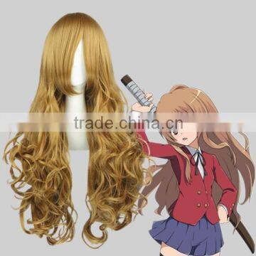 High Quality 80cm Long Wave Code Geass-Nazuka Kaori Blond Synthetic Anime Wig Cosplay Hair Wig Party Wig