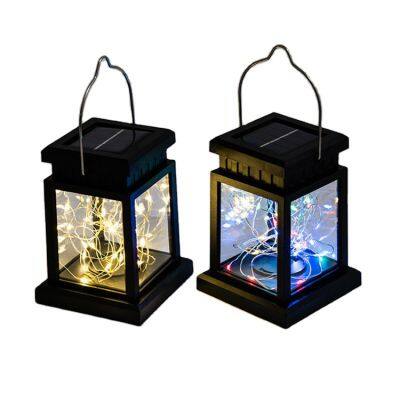 Colorful waterproof flickering lanterns rechargeable solar candle lantern Solar powered waterproof solar powered hanging lantern