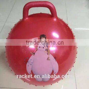 PVC inflatable toys ball with handle, jumping ball, hopper ball