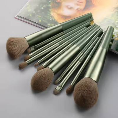 Cheap Travel 11pcs Makeup Brush Set Soft Fiber Hair Cosmetics Tools Custom Logo Long Tube Real Makeup Powder Blush Eye Brush Set photo-5