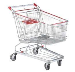 125 Liters Zinc Plated Metal Supermarket Store Hand Basket Shopping Trolley