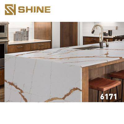 Artificial Silica Stone Quartz Slab for Kitchen Counter & Various Indoor Applications-for Villas Bedrooms Hotels photo-2
